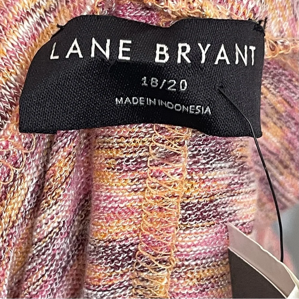 NWT Lane Bryant Blouson Sleeve Funnel Neck Hacci Knit Top (Space Dye) - 18/20